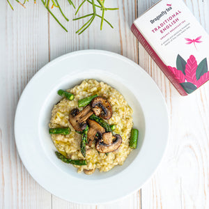 Black Tea, Mushroom and Asparagus Risotto