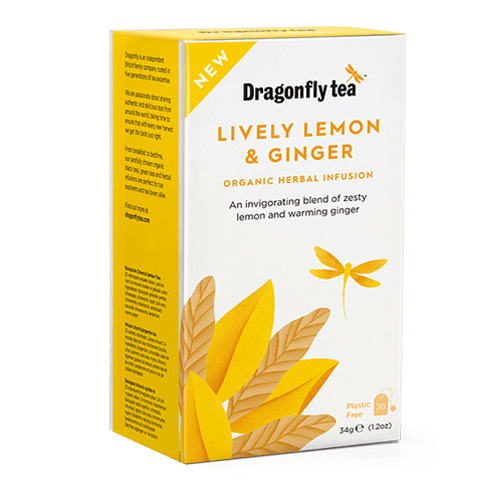 Lively Lemon & Ginger Organic Herbal Infusion - Dragonfly Tea